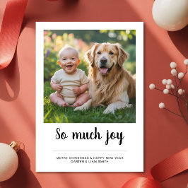 So Much Joy Family dog christmas Photo card シーズンカード