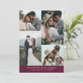 So Much Love Elegant Wedding Photo Cranberry サンキューカード (スタンド正面)