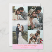 So Much Love Elegant Wedding Photo Orange Pink サンキューカード (正面)