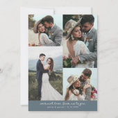 So Much Love Elegant Wedding Photo Slate Blue サンキューカード (正面)