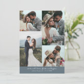 So Much Love Elegant Wedding Photo Slate Blue サンキューカード (スタンド正面)