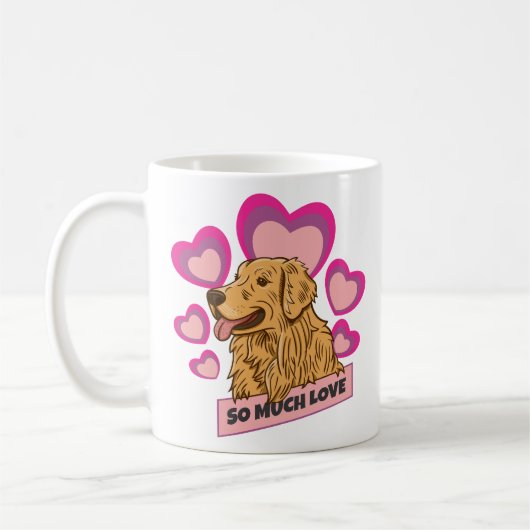 So Much Love Golden Retriever Hearts Edition コーヒーマグカップ (左)