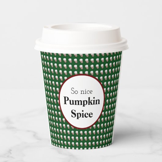 So Nice Pumpkin Spice （緑の背景） 紙コップ (裏面)