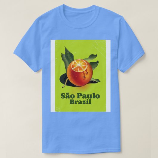 So Paulo Brazil Orange旅行ポスター Tシャツ (デザイン正面)
