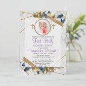 So Photo First Communionエレガント招待状 招待状 (スタンド正面)