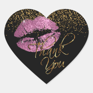 So Pink金ゴールドグリッターLipcolor – ありがとう ハートシール