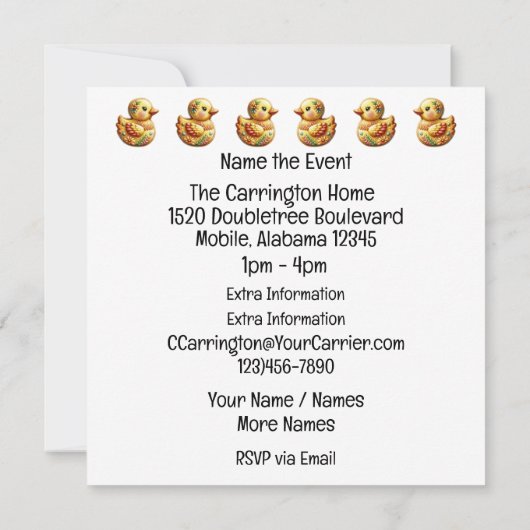 SO Precious Baby Buggy Theme Invitation 招待状 (裏面)