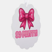 So Pretty Pink Bow — Coquette Compliment Vibes オーナメントカード (右)