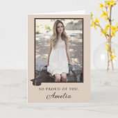 So Proud Of You Elegant Photo Graduation カード (黄色い花)