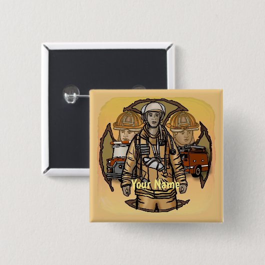 So Ready Fire Fighterピン 缶バッジ (正面&裏面)
