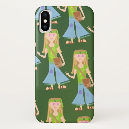 So Sassy Hippie Girlレトロアートおもしろいパターン Case-Mate iPhoneケース (裏面)