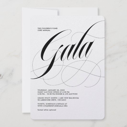 So Scripty Minimalist Gala招待状 招待状 (正面)