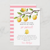 So Sweet Lemon Garls Birthday Party サンキューカード (正面/裏面)