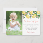 So Sweet Of Youレモンズガールバースデーパーティー写真 サンキューカード (正面)