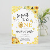 So Sweet To Be One Honey Bee 1st Birthday 招待状 (スタンド正面)