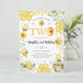So Sweet To Be Two Honey Bee 2nd Birthday 招待状 (スタンド正面)