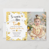 So Sweet To Bee 2nd Birthday Photo Invitation 招待状 (正面)