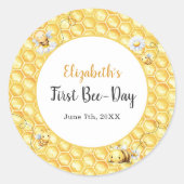 So Sweet To Bee Birthday ラウンドシール (正面)