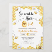 So Sweet To Bee first Birthday Invitation 招待状 (正面)