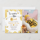 So Sweet To Bee first Birthday Photo Invitation 招待状 (正面)