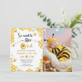So Sweet To Bee first Birthday Photo Invitation 招待状 (スタンド正面)