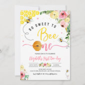 So Sweet To Bee OneパーティーBee-Day 1st誕生日 招待状 (正面)