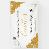 So Sweet to Bee One 1st Birthdayパーティー 横断幕 (縦)