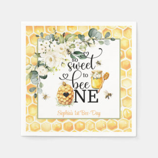 So Sweet to Bee One 1st Birthday Napkin スタンダードカクテルナプキン