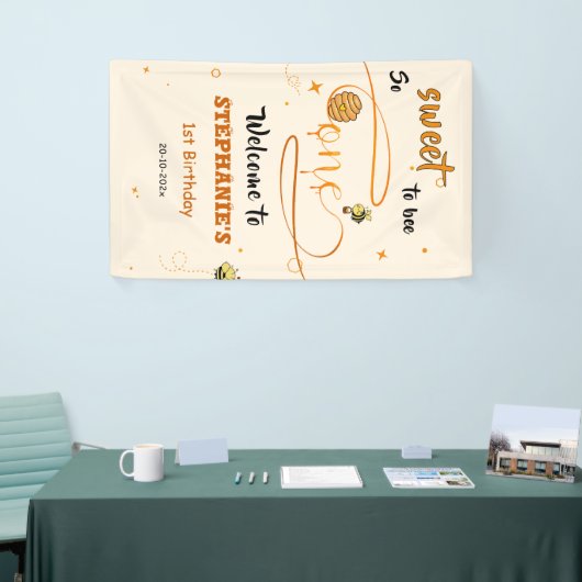 So Sweet To Bee One Cute Honey Bee 1st Birthday 横断幕 (トレードショー)