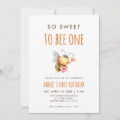 So Sweet To Bee One First Birthday 招待状 (正面)