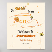 So Sweet To Bee One Honey Bee 1st Birthday Welcome ポスター (正面)