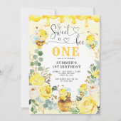 So Sweet To Bee One Huminous Bee誕生日パーティー 招待状 (正面)