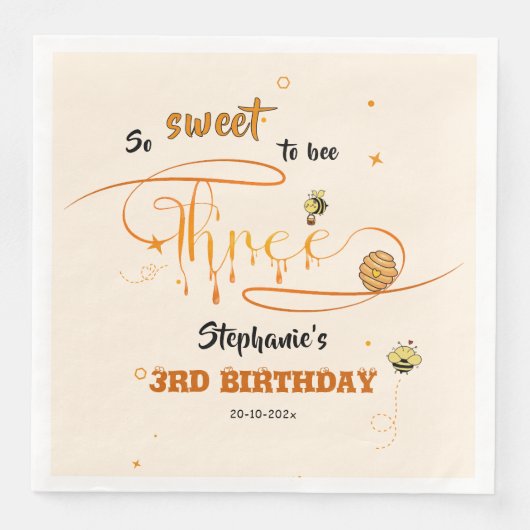 So Sweet To Bee Three Cute Honey Bee 3rd Birthday (正面)