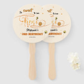 So Sweet To Bee Three Cute Honey Bee 3rd Birthday ハンドファン (正面&裏面)