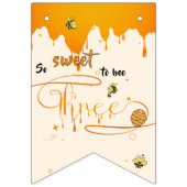 So Sweet To Bee Three Cute Honey Bee 3rd Birthday バンティングフラッグ (第1の旗)
