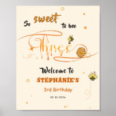 So Sweet To Bee Three Cute Honey Bee 3rd Birthday ポスター (正面)
