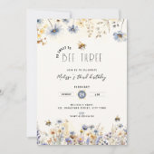 So Sweet To Bee Three - Floral 3rd Birthday 招待状 (正面)