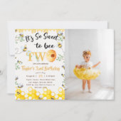So Sweet To Bee Two誕生日フォト招待状 招待状 (正面)