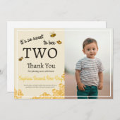 So Sweet To Bee Two 2nd Birthday Honey Bee Photo サンキューカード (正面/裏面)