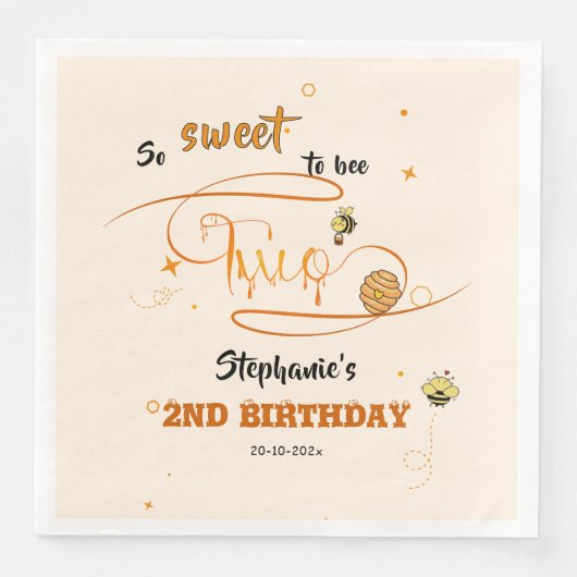 So Sweet To Bee Two Cute Honey Bee 2nd Birthday (正面)