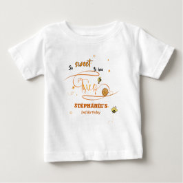 So Sweet To Bee Two Cute Honey Bee 2nd Birthday ベビーTシャツ