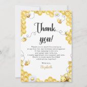 So Sweet To Bee Yellow Birthday サンキューカード (正面)