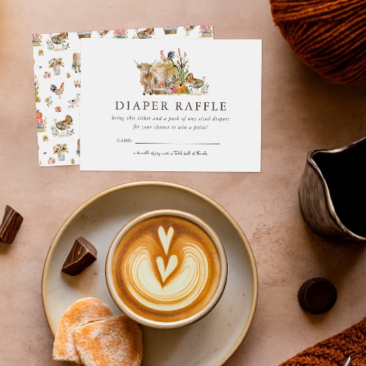So Thankful for You | Baby Shower Diaper Raffle エンクロージャーカード