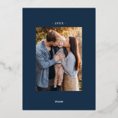 So Thankful Navy 2写真Thanksgiving 箔シーズンカード (裏面)