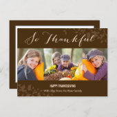 So Thankful Thanksgiving Photo Card シーズンポストカード (正面/裏面)