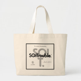 SO!Troubleのロゴとタグライン ラージトートバッグ