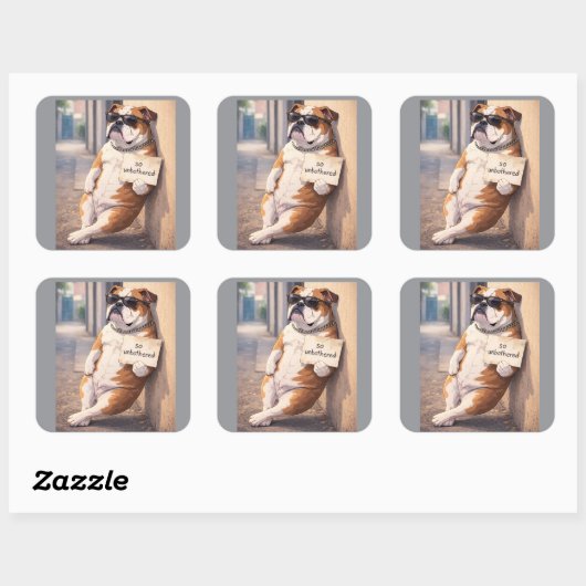 So Unbothered Dog Sticker – Calm Confidence, No Ex スクエアシール (シート)