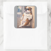 So Unbothered Dog Sticker – Calm Confidence, No Ex スクエアシール (バッグ)