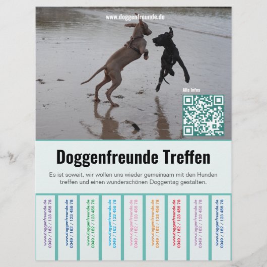 So verkaufen Sie Dane Welpen farbigen Flyer チラシ (正面)