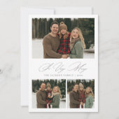  So Very Merry Elegant Script Joyful Family Photo シーズンカード (正面)